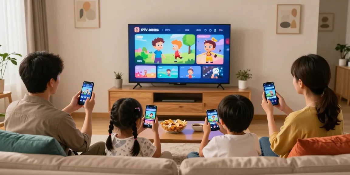 Famille utilisant Atlas Pro pour regarder des séries et des films en streaming